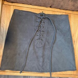 Leith Lace-Up Charcoal Skirt